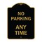 Signmission Designer Series Sign-No Parking Anytime, Black & Gold Aluminum Sign, 18" x 24", BG-1824-22965 A-DES-BG-1824-22965 - alternate 1